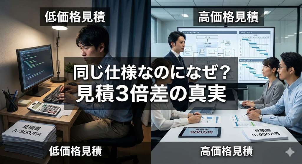 同じ仕様なのになぜ?見積3倍差が生まれるソフトウェア開発の裏側