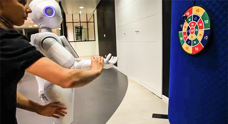Pepperのダーツ、ボールを使ったダーツゲームの00