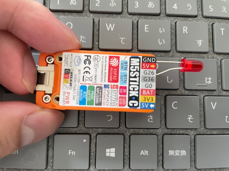 次はLEDをM5StickCに設置する