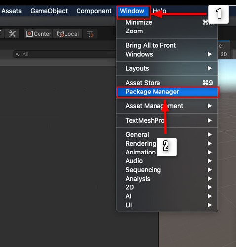 【IOS】で「AR Foundation」05.Windows」の中から「Package Manager」を選択する