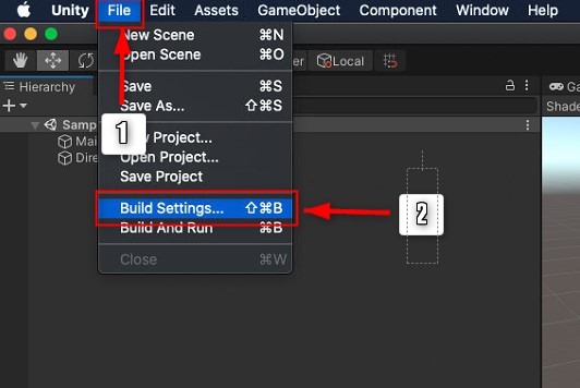 【IOS】で「AR Foundation」15.Fileの中の「Build Settings」を選択する