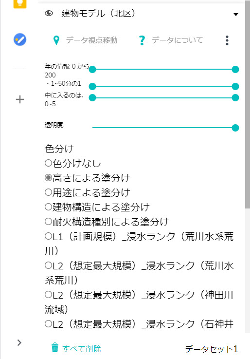 追加したデータを分類によって、色分けすることも可能です