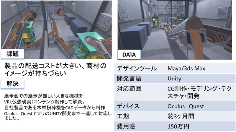 xR開発-成功例１-製品・サービスをVRプレゼンテーション
