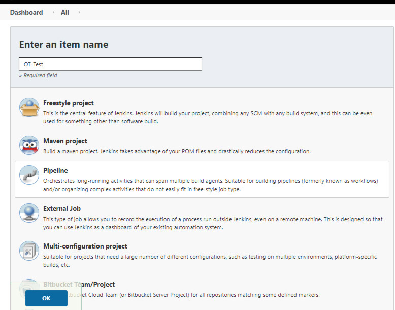 Jenkins-enter-item-name