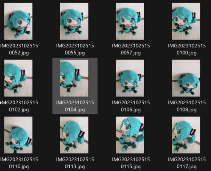 複数の角度から物体の写真を撮影