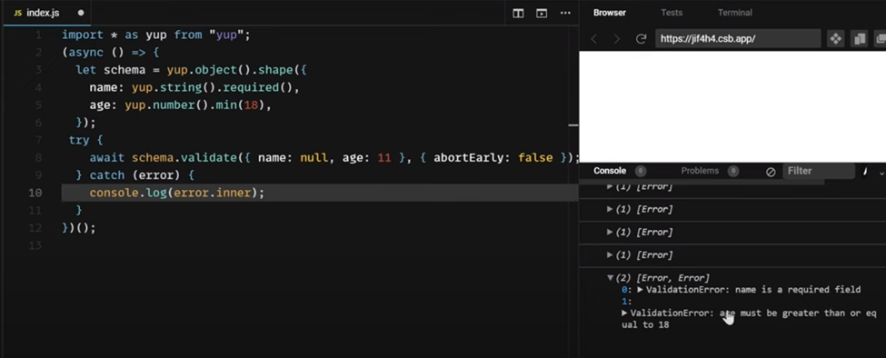 Webフロントエンドプログラマ向けの便利なデータ検証ライブラリ-YUP