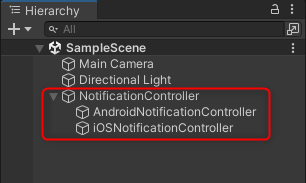 Unity へのモバイル通知とアプリケーションの導入