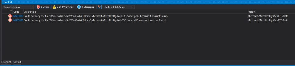 HoloLens（ホロレンズ）でWebRTCとUnityの設定方法の説明