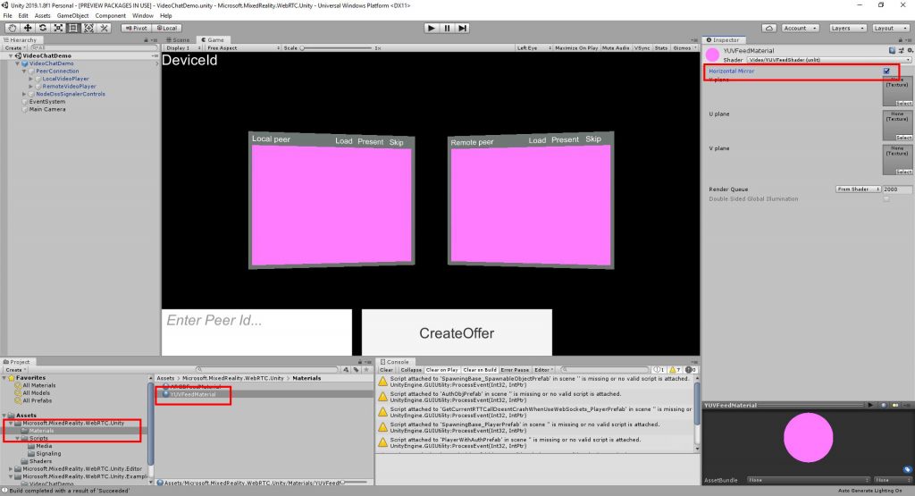 HoloLens（ホロレンズ）でWebRTCとUnityの設定方法の説明