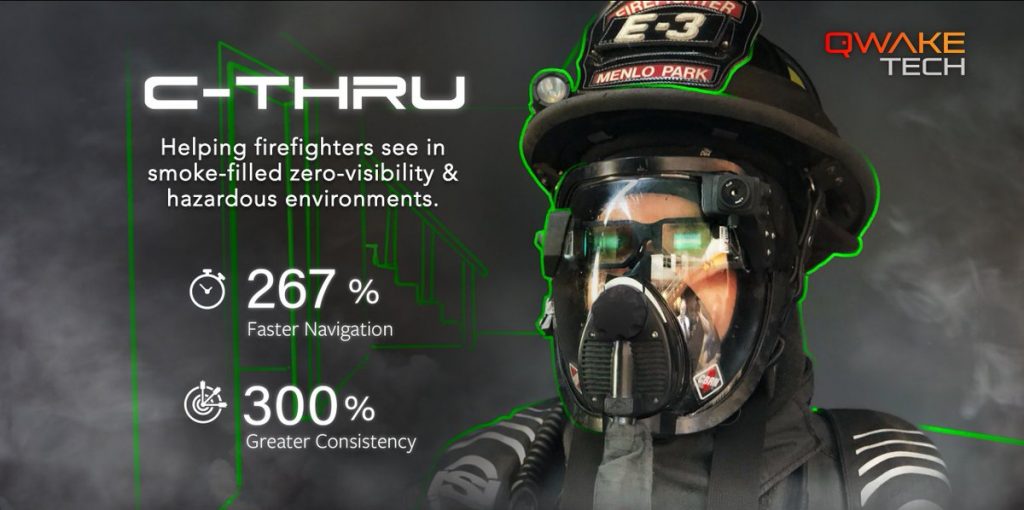 「C-Thru」はARゴーグルを搭載したヘルメットであり、消防の現場で利用することを想定したウェアラブルデバイス