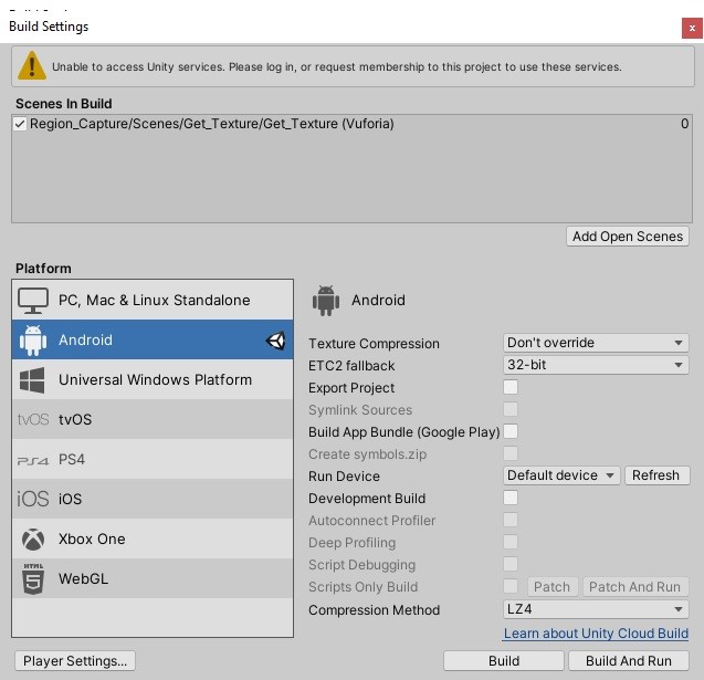 2-Android-Build Settingsが表示されます。