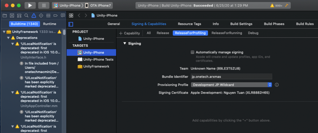 4-IOS-xcode ファイルから下記の画面に沿ってセットアップ